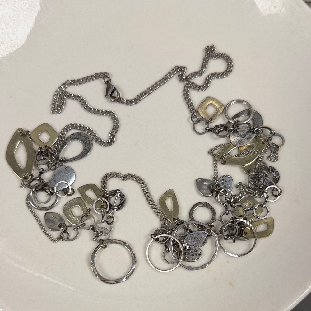 Elegant Silver and Gold Women's Necklace